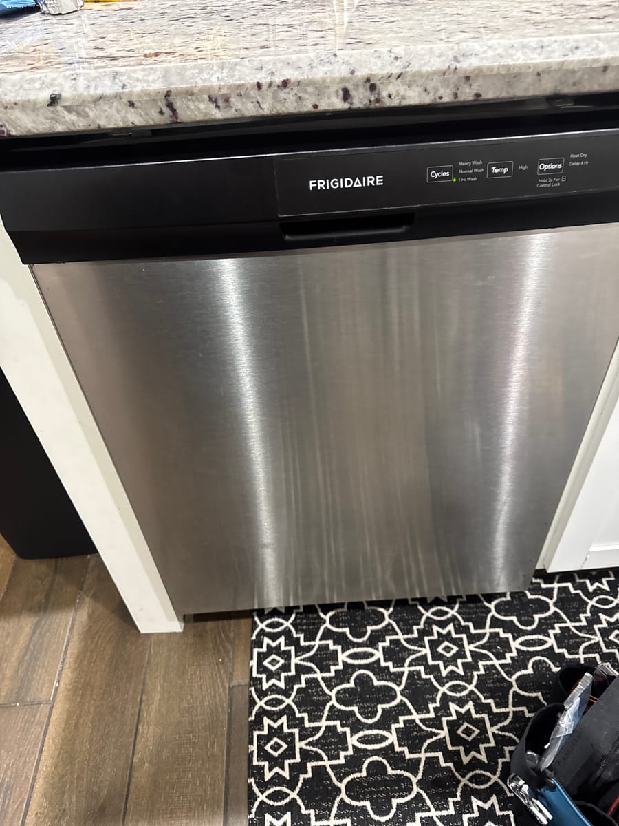 Frigidaire dishwasher service call in Broward County