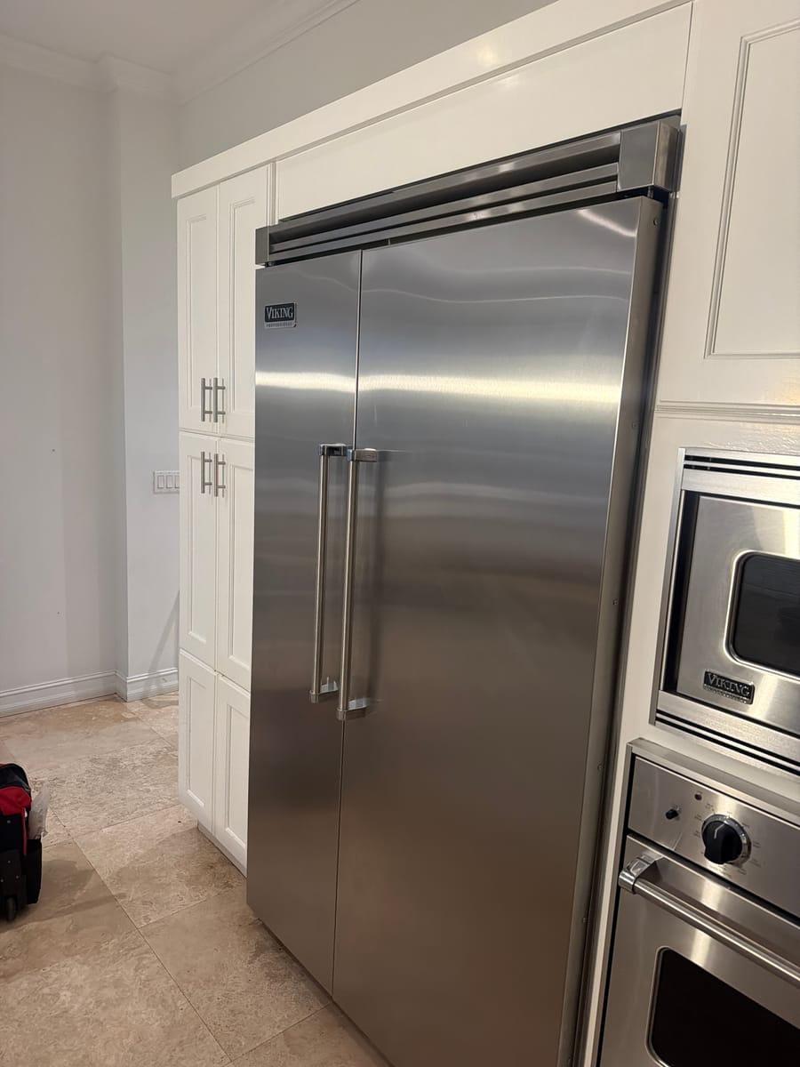 Built-in Viking refrigerator serviced by Express Xpert in a Broward County kitchen