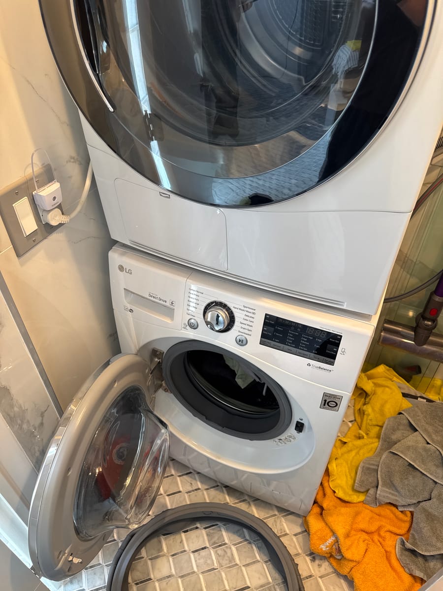 LG front-load washer and dryer pair serviced by Express Xpert in a Broward County home