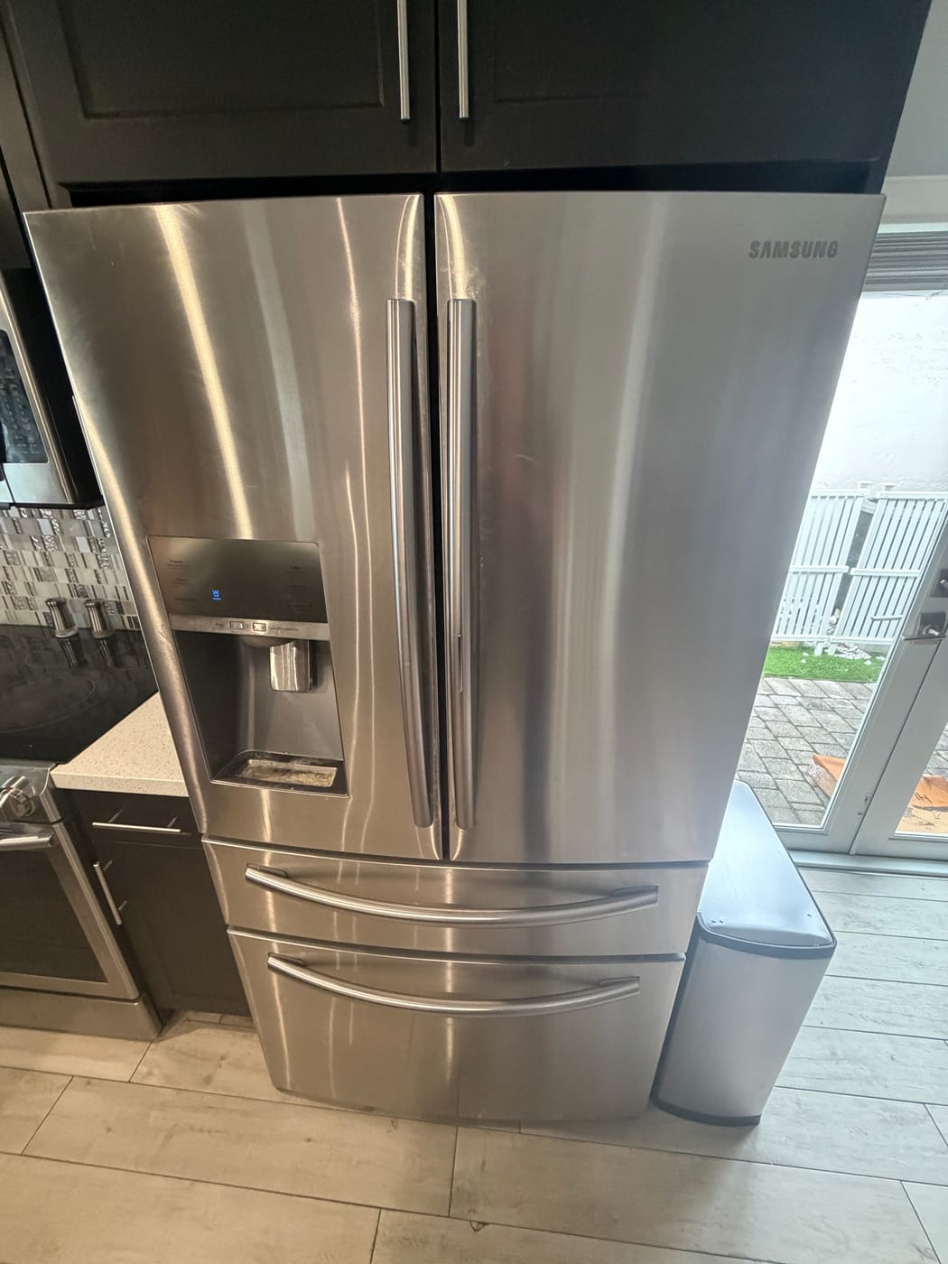Stainless French-door refrigerator serviced by Express Xpert in a Miami-Dade kitchen